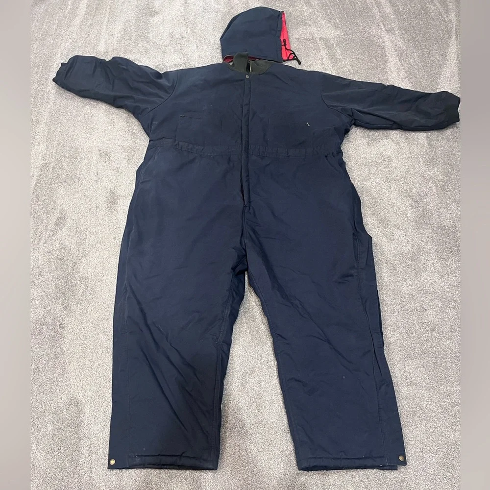 Men's Navy Insulated Coveralls Work Suit - Size 5XL - Picture 8 of 16